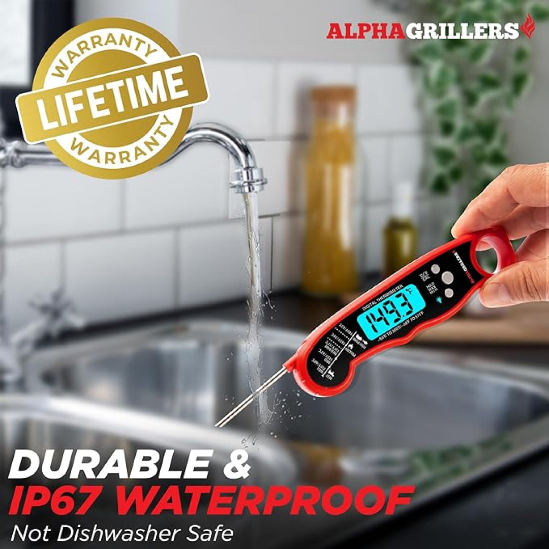 Alpha Grillers Waterproof Instant Read Meat Thermometer