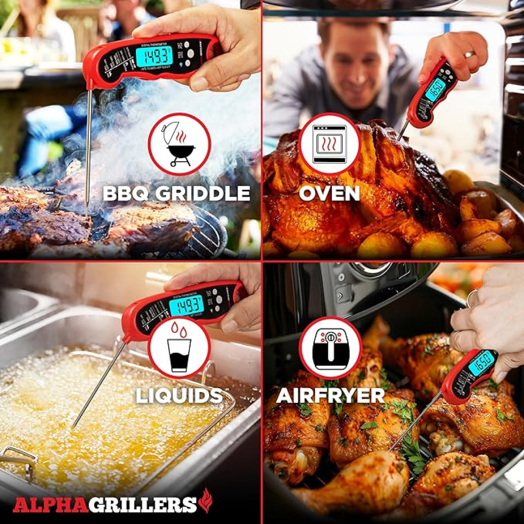 Alpha Grillers Waterproof Instant Read Meat Thermometer