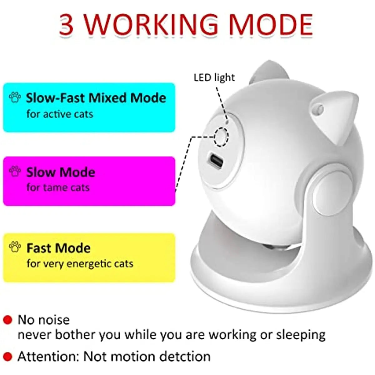 Pet Rechargeable Motion Activated Cat Laser Toy