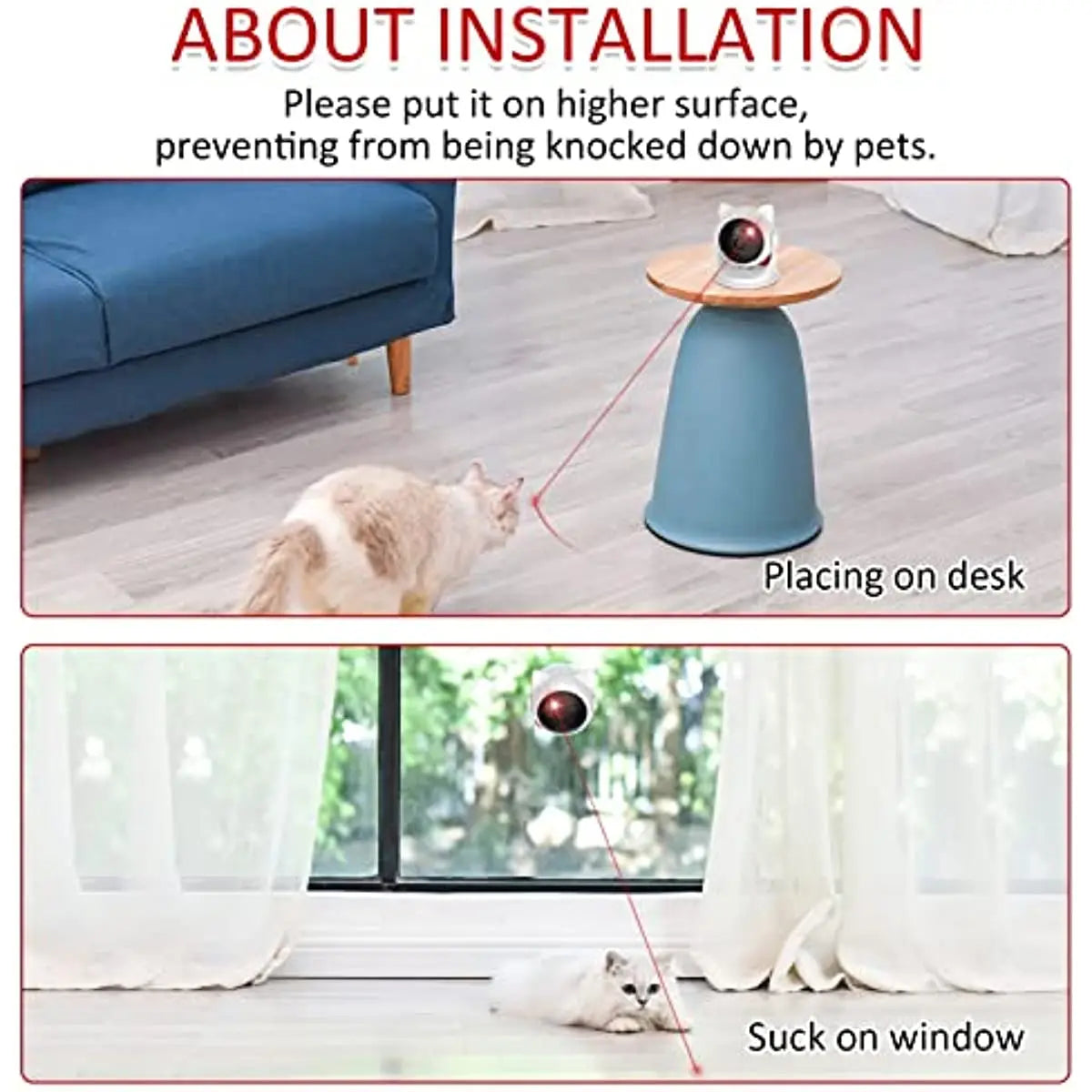 Pet Rechargeable Motion Activated Cat Laser Toy