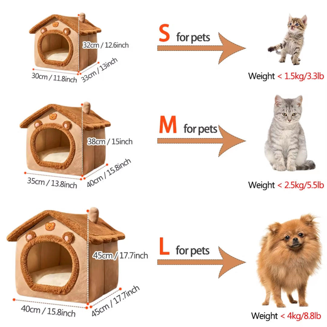 Foldable Pet Bed for Dogs and Cats