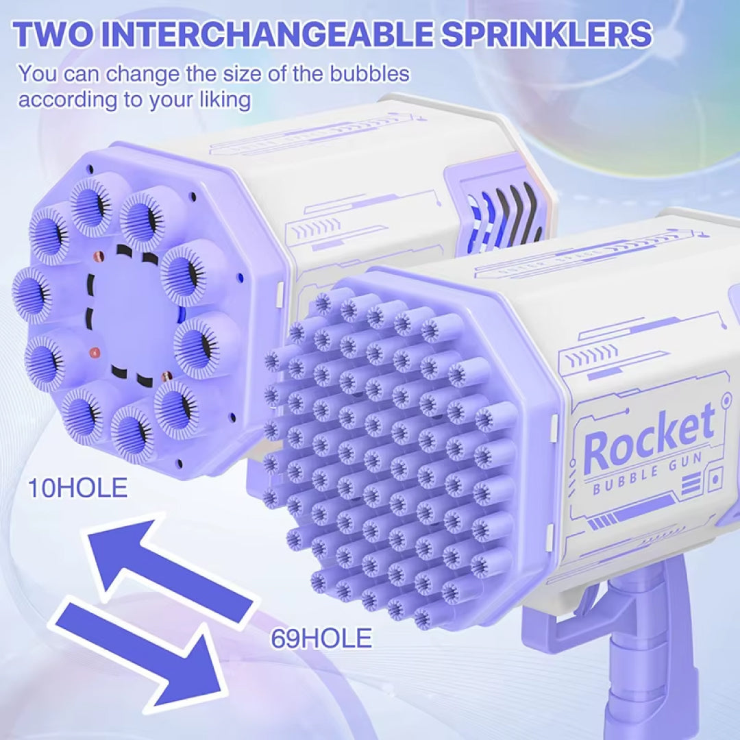 Electric Rocket Bubble Gun Soap Bubble Launcher Toy
