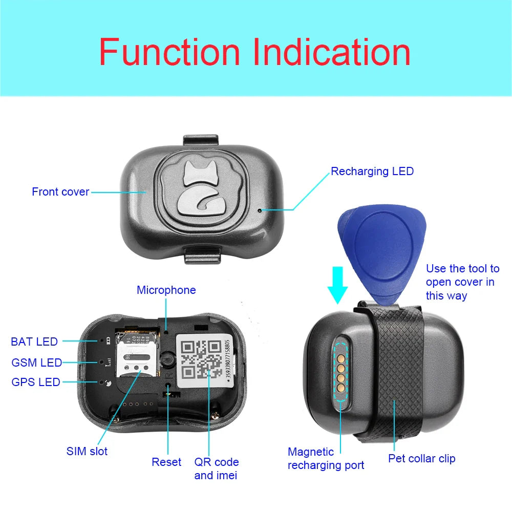 Pet 4G GPS Dog Tracker Waterproof Anti-Lost Smart Finder