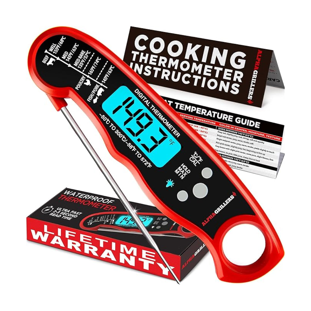 Alpha Grillers Waterproof Instant Read Meat Thermometer