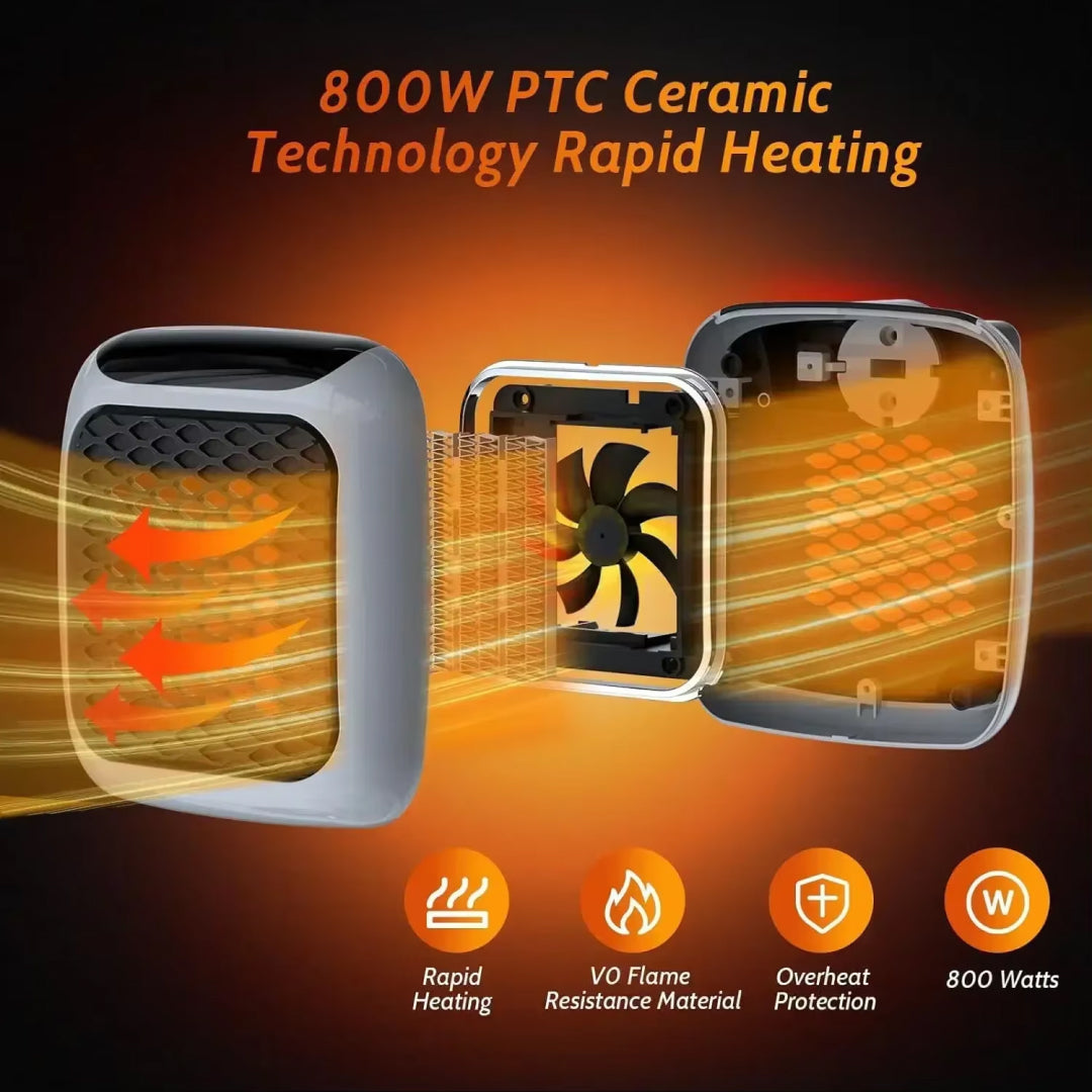 Safety features of the 800W ceramic space heater